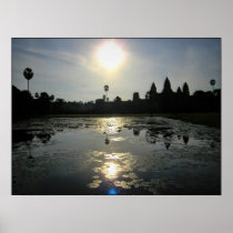 Angkor Wat Cambodia Morning Silhouette Print