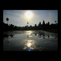 Angkor Wat Cambodia Morning Silhouette Print posters
