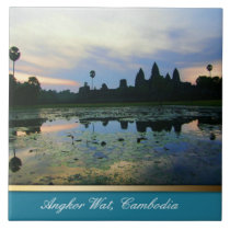 Angkor Wat Silhouette Colours , Cambodia Ceramic T Ceramic Tiles