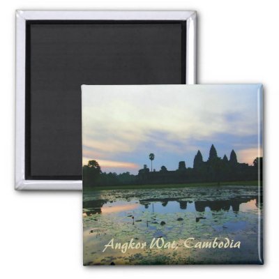 Angkor Wat Silhouette Colours Magnet magnet