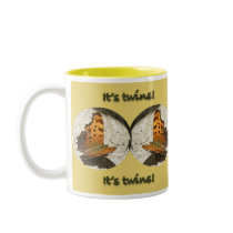 Angle Wing Comma Butterfly It's Twins New Baby Mugs