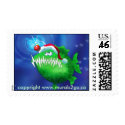Angler Fish wearing Santa Hat postage