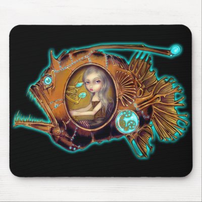 "Anglerfish Submarine" Mousepad by strangeling