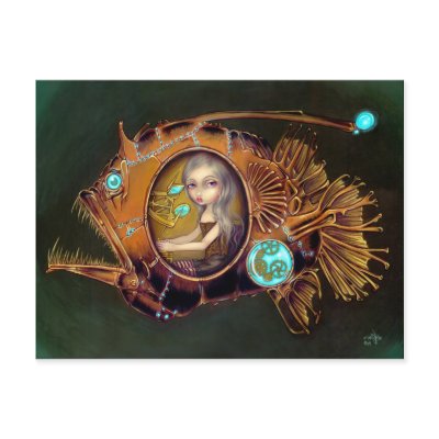"Anglerfish Submarine" Postcard by strangeling