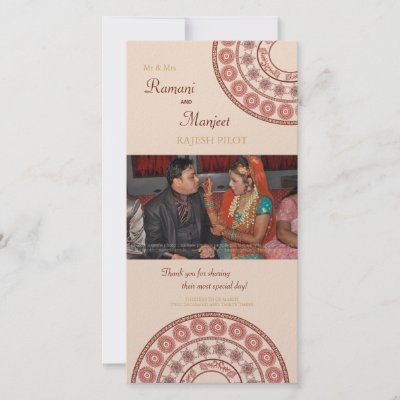 Anglo Indian Wedding Thank You Photo Card by PipPipHoorayWedding Sample 