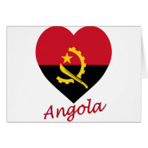 Angola Flag Heart Greeting Card