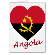 Angola Flag Heart cards