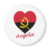Angola Flag Heart magnets