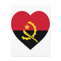 Angola Flag Heart Postcards