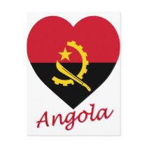 Angola Flag Heart Postcard