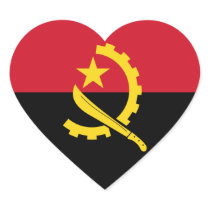Angola Flag Heart Sticker