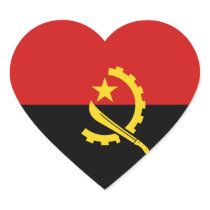Angola Flag Heart Sticker