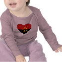 Angola Flag Heart T-Shirt by FlagAndMap Angola Flag Heart T-Shirt