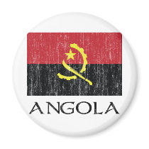 Angola Flag Fridge Magnet