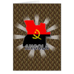 Angola Flag Map 2.0 Greeting Cards