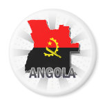 Angola Flag Map 2.0 Refrigerator Magnet