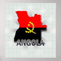Angola Flag Map 2.0 Posters