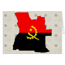 Angola Flag Map full size Greeting Card