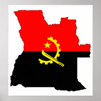 Angola Flag Map full size Posters