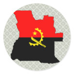 Angola Flag Map full size Round Sticker