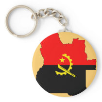 Angola flag map key chains