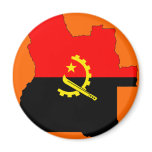 Angola flag map magnets