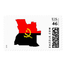 Angola flag map postage stamps