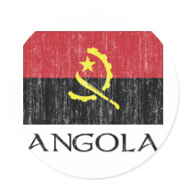Angola Flag Round Sticker