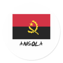 Angola Flag Round Stickers
