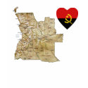 Angola Map Flag Heart and Map T-Shirt by FlagAndMap Angola Map Flag Heart and Map T-Shirt