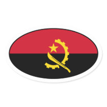 Angola Oval Flag Sticker
