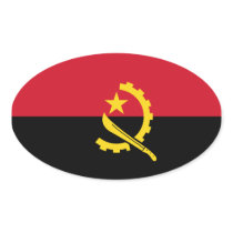 Angola Oval Flag Sticker