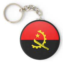 Angola quality Flag Circle Key Chains