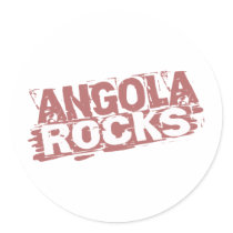 Angola Rocks Round Stickers