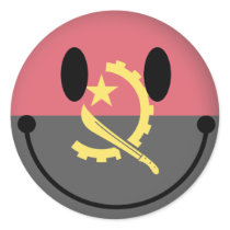 Angola Smiley Round Sticker