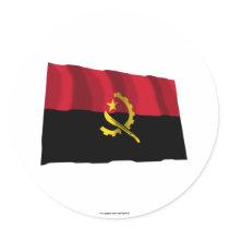 Angola Waving Flag Round Sticker