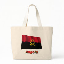Angola Waving Flag with Name Canvas Bag