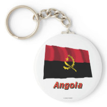 Angola Waving Flag with Name Keychains
