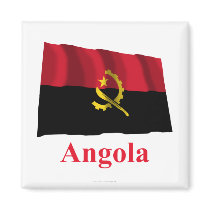 Angola Waving Flag with Name magnets