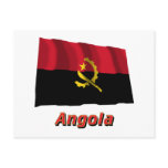 Angola Waving Flag with Name Postcard