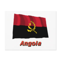 Angola Waving Flag with Name Postcard