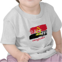Angolan Brush stroke flag designs T-shirts
