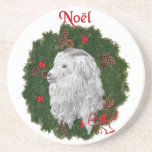 Angora Noel Goat Sandstone Coaster