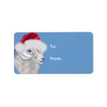 Angora Santa Goat Christmas Gift Tag labels