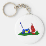 Angry Alien changing tire Key Chain