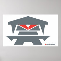 Angry Asian - grey Posters