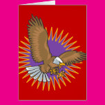 Angry Bald Eagle Landing Greeting Card