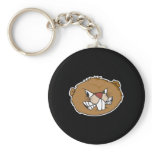 angry beaver face keychains