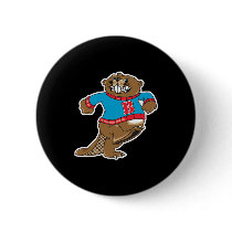 angry beaver wearing sweater buttons