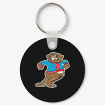 angry beaver wearing sweater keychains